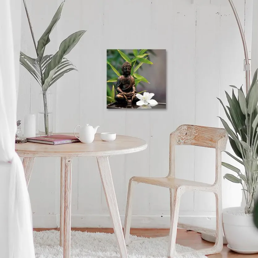 Glasbild 30 x 30 cm Zen bamboo I