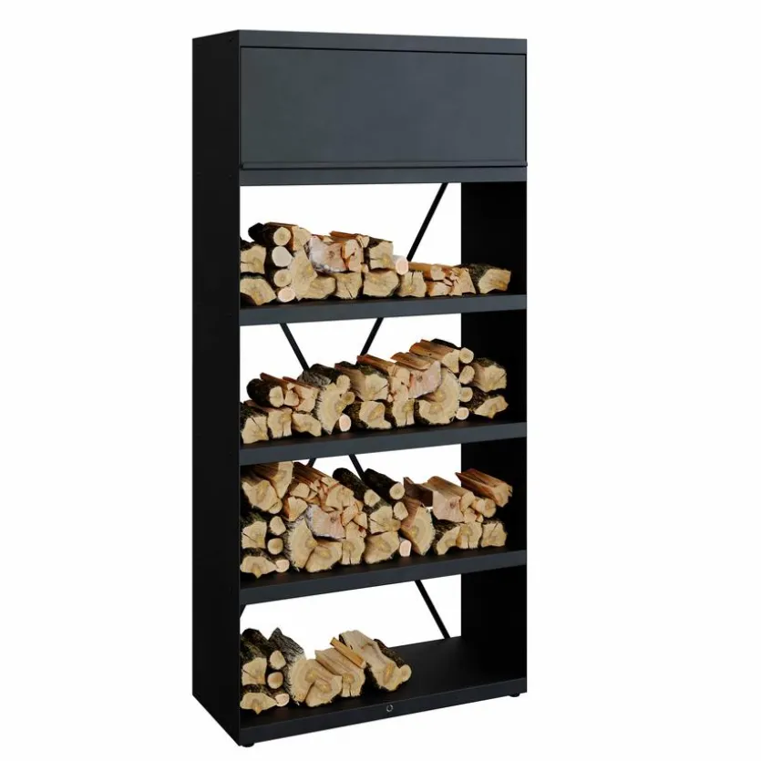 Kaminholzregal Wood Storage Black 100