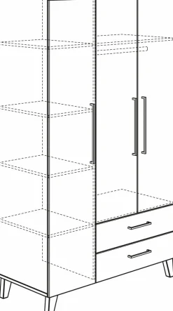 Kleiderschrank Oscar 124 x 206 cm