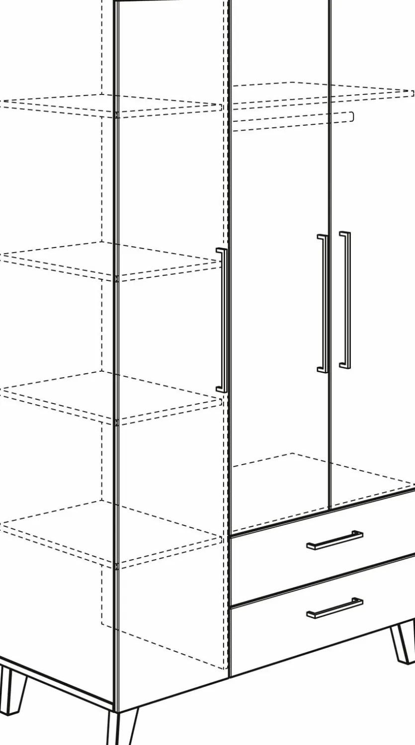 Kleiderschrank Oscar 124 x 206 cm