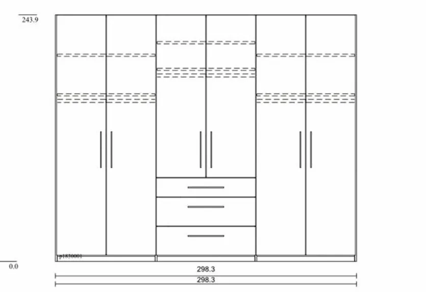 Kleiderschrank Basic 300 x 244 cm