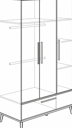 Kleiderschrank Eefje 124 x 204 cm