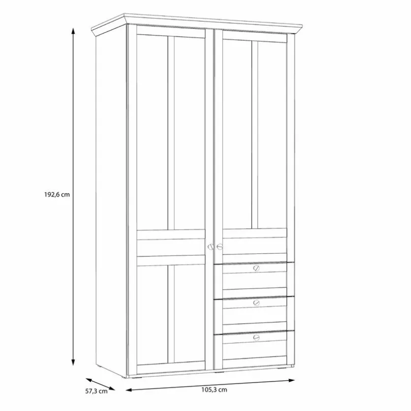 Kleiderschrank Iloppa SZ 105 x 193 cm