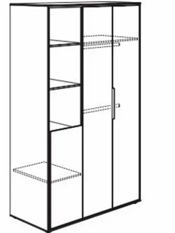 Kleiderschrank Lieven 126 x 204 cm