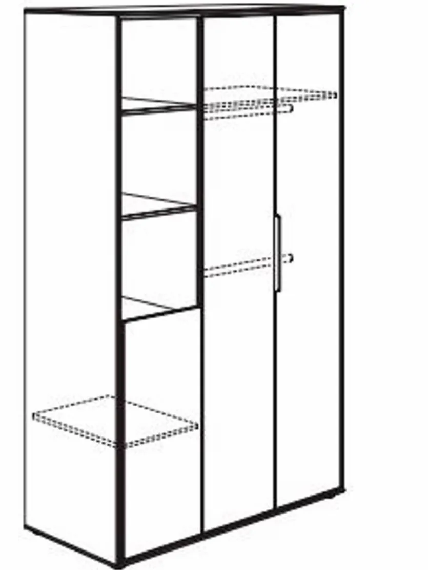 Kleiderschrank Lieven 126 x 204 cm