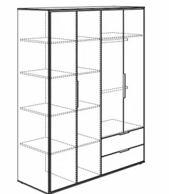 Kleiderschrank Lieven 166 x 204 cm