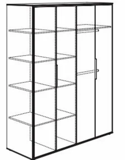 Kleiderschrank Lieven 166 x 204 cm