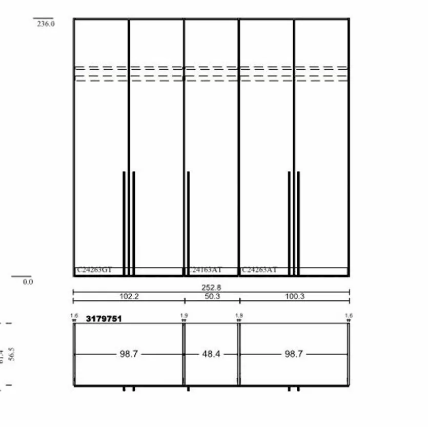 Kleiderschrank Liventio 250 x 236 cm