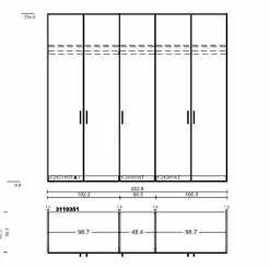 Kleiderschrank Liventio 250 x 236 cm