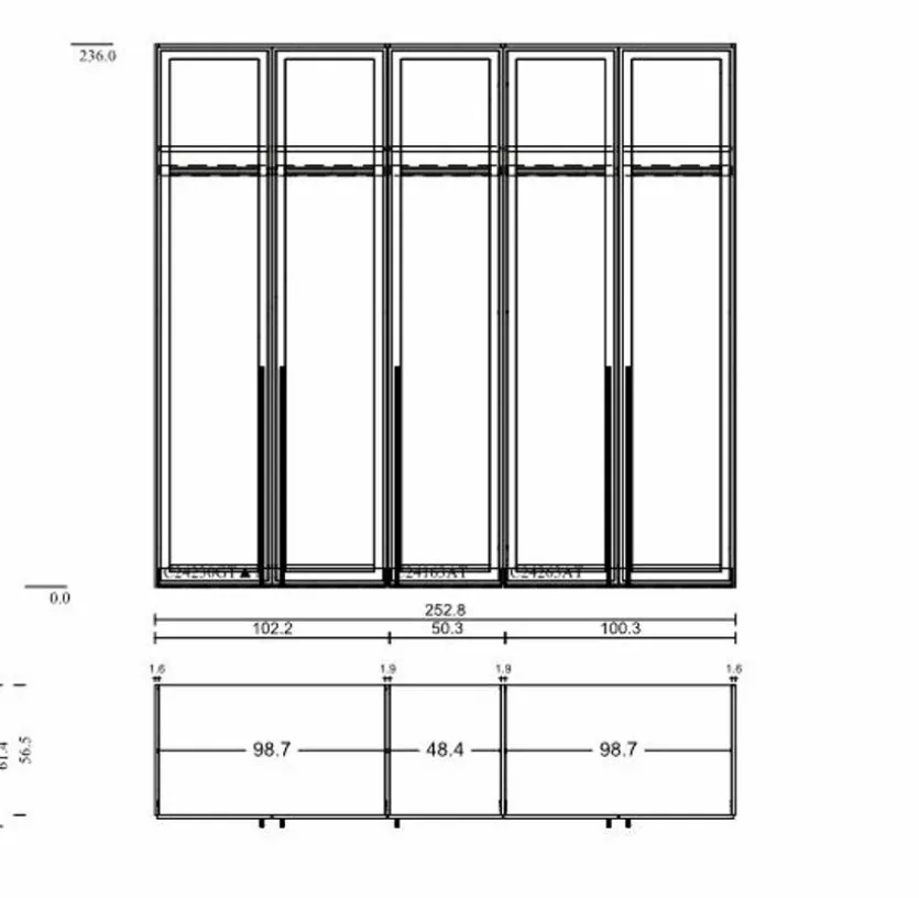Kleiderschrank Liventio 250 x 236 cm