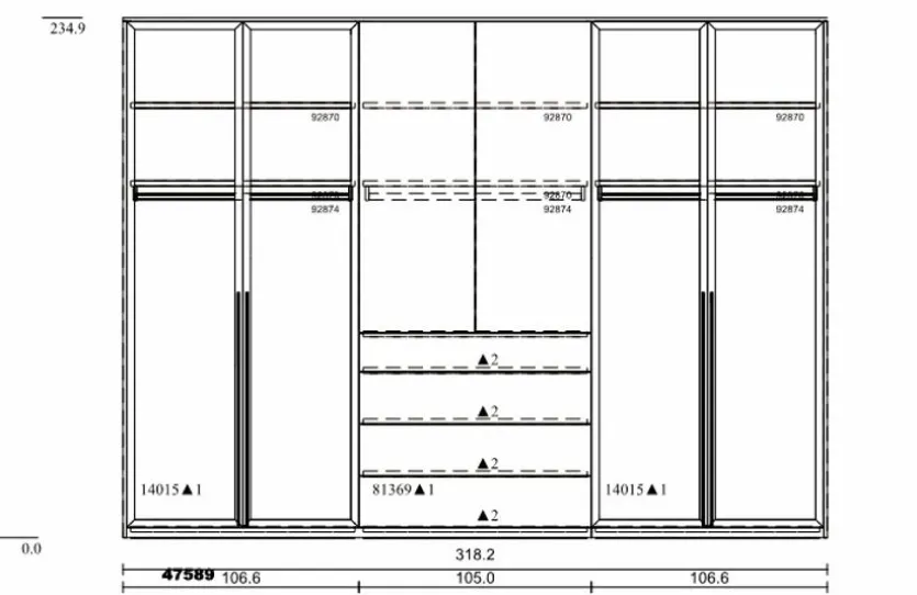 Kleiderschrank Marlow-S 318 x 235 cm