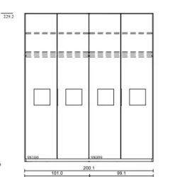 Kleiderschrank Multiline 200 x 231 cm