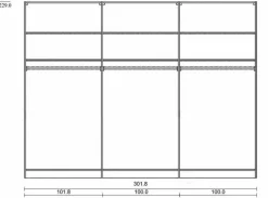 Kleiderschrank Ranura 302 x 229 cm