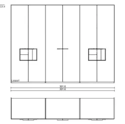 Kleiderschrank VLacera 302 x 226 cm