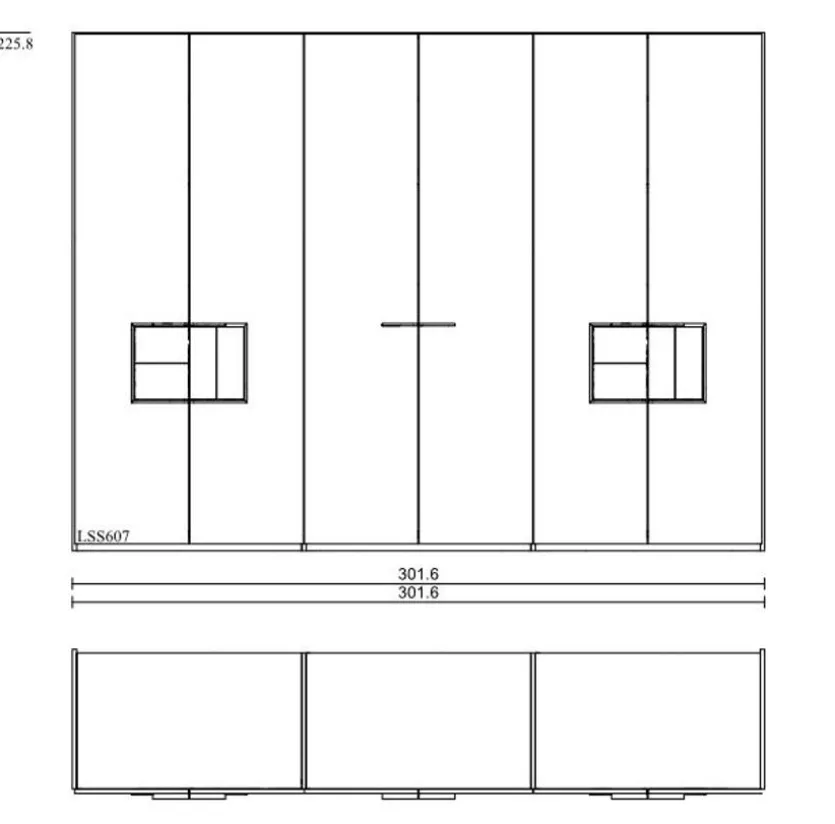 Kleiderschrank VLacera 302 x 226 cm