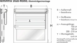 Klemmfix Duo-Rollo Wave 40 x 150 cm