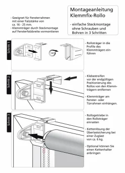 Klemmfix-Rollo Sterne 75 x 150 cm