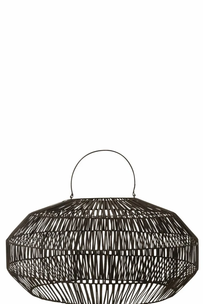 Lampenschirm Rattan schwarz M