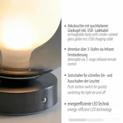 LED-Akkutischleuchte Popup