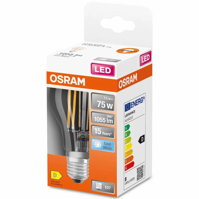 LED-Birne E27/7,5 Watt/Energie D