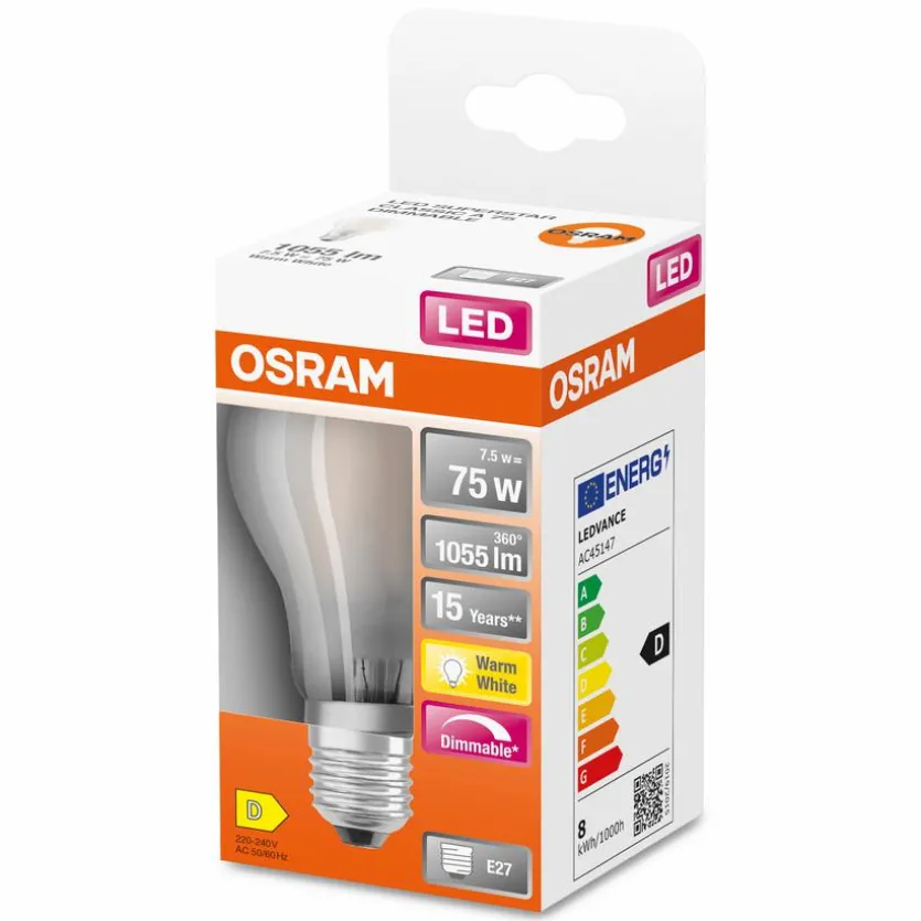 LED-Birne E27/7,5 Watt/Energie D