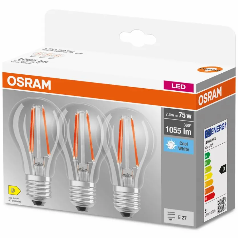 LED-Birne E27/7,5 Watt/Energie D