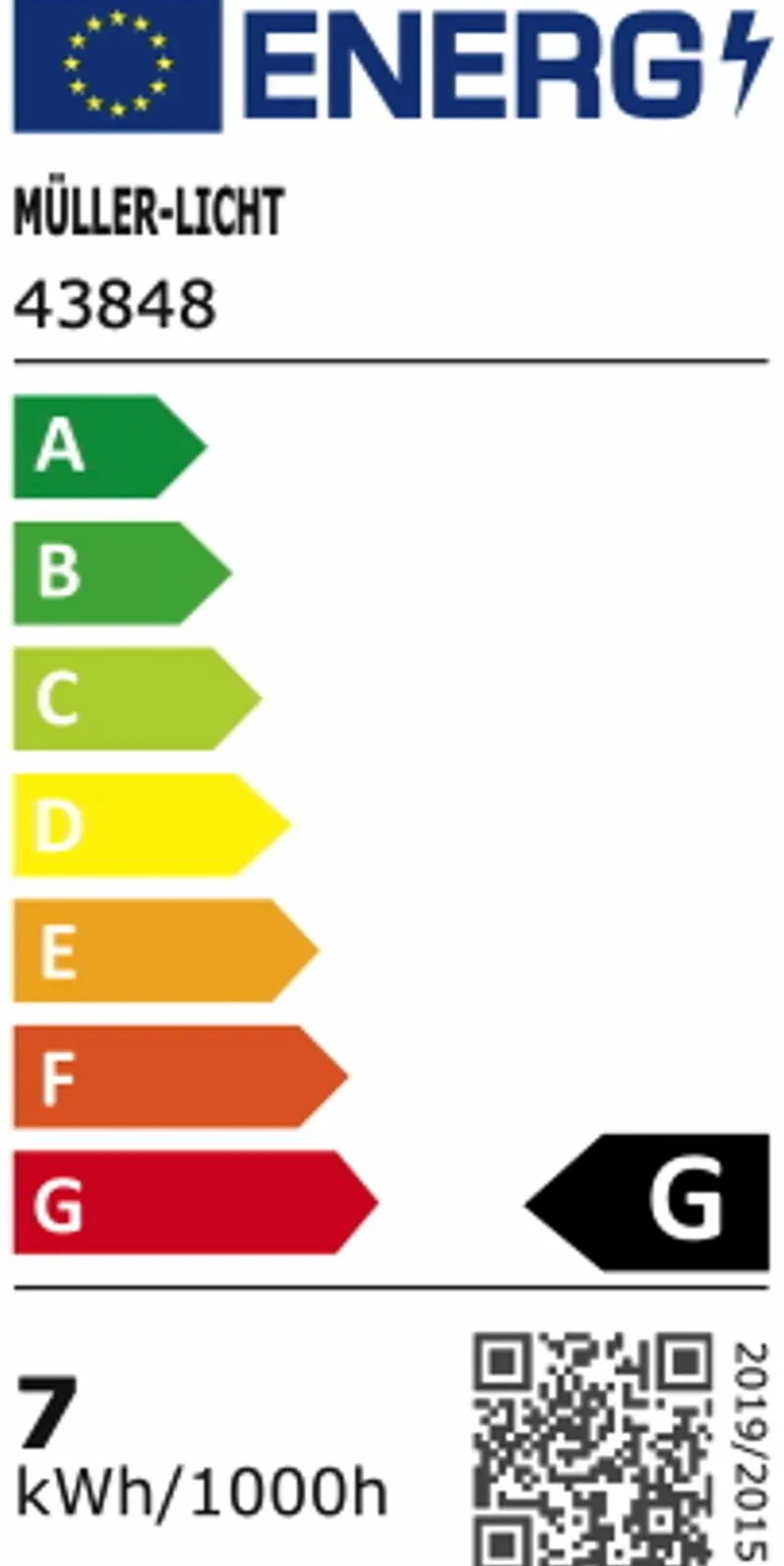 LED-Birne E27/7 Watt/Energie G