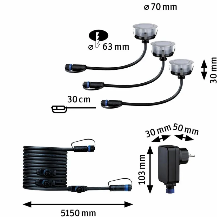 LED-Bodeneinbauleuchte Plug&Shine