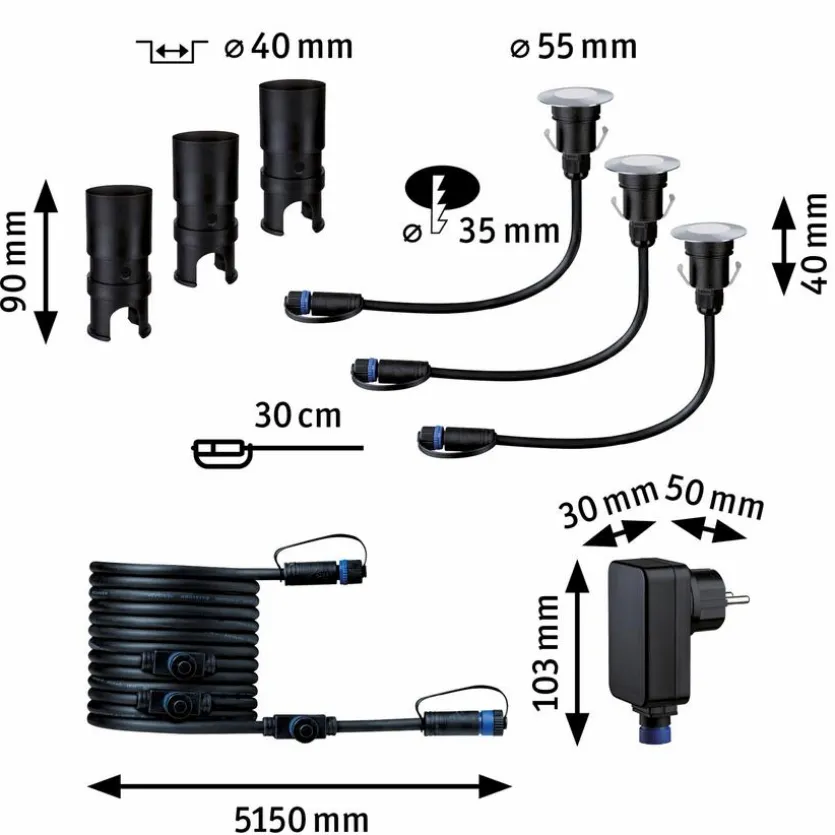 LED-Bodeneinbauleuchte Plug&Shine