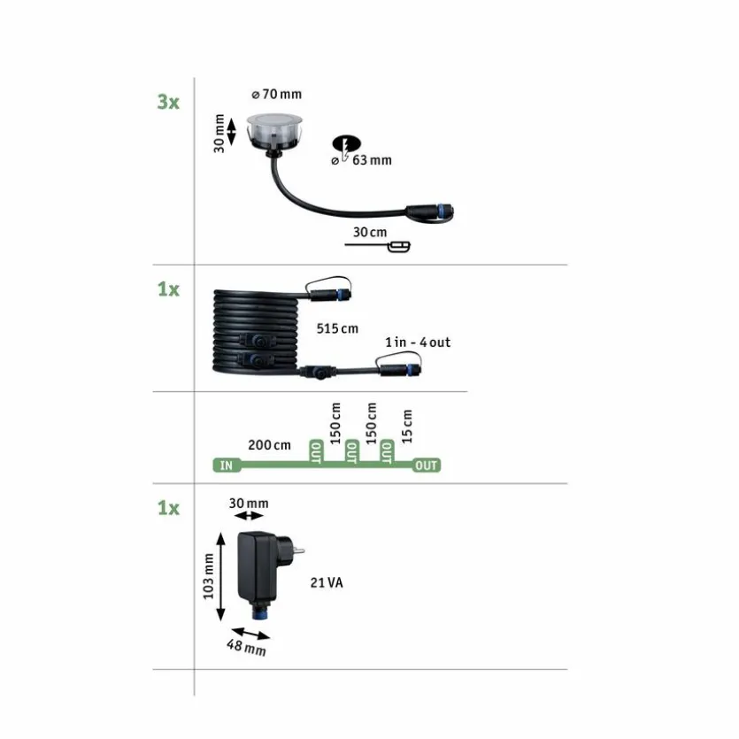 LED-Bodeneinbauleuchte Plug&Shine