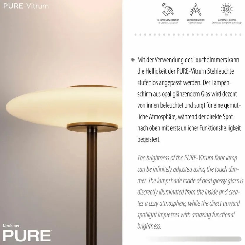 LED-Deckenfluter Pure Vitrum