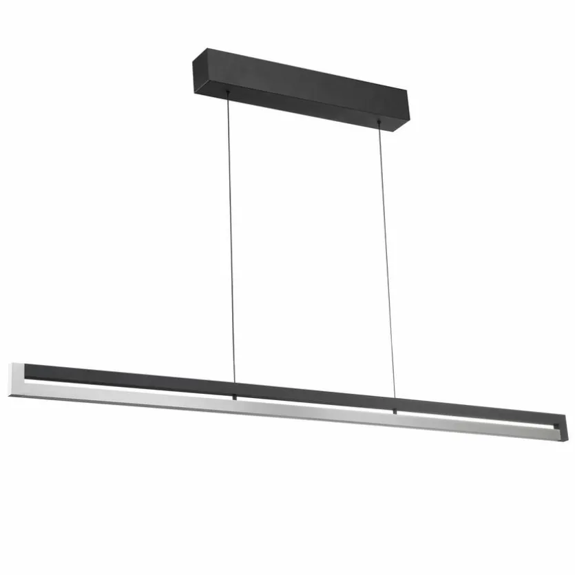 LED-Pendelleuchte Metall, schwarz/chrom