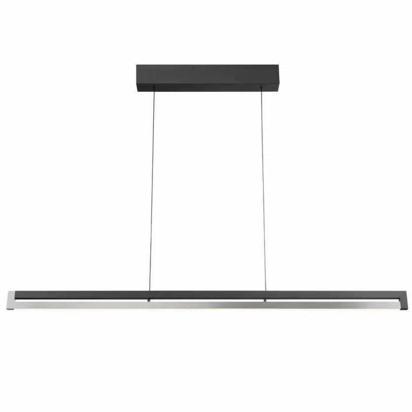 LED-Pendelleuchte Metall, schwarz/chrom