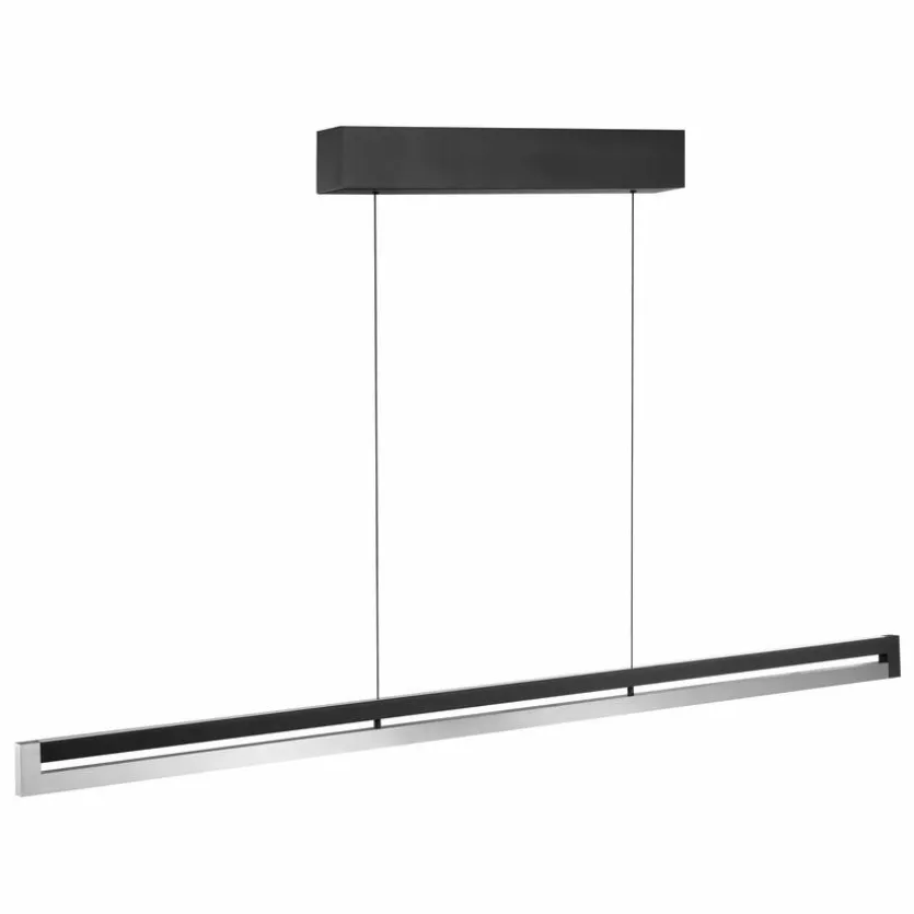 LED-Pendelleuchte Metall, schwarz/chrom