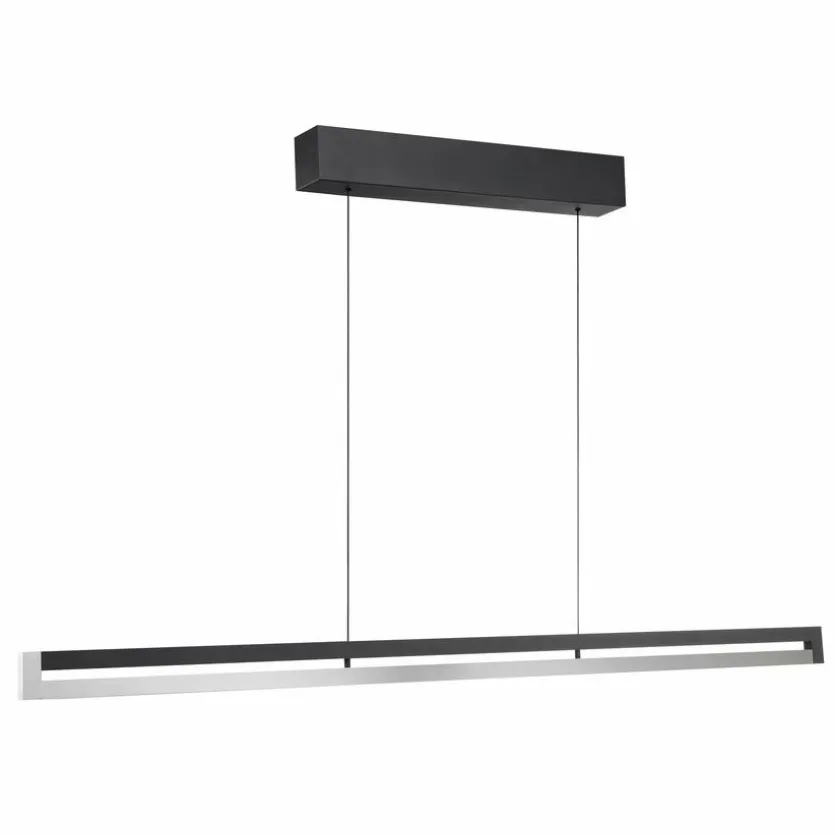LED-Pendelleuchte Metall, schwarz/chrom