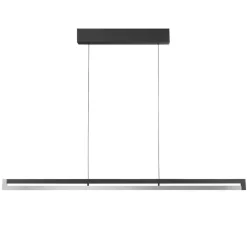 LED-Pendelleuchte Metall, schwarz/chrom