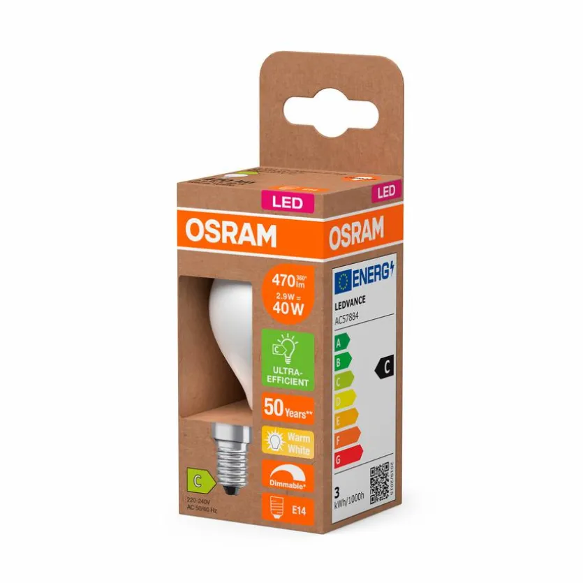 LED-Tropfen E14/2,9 Watt/Energie C