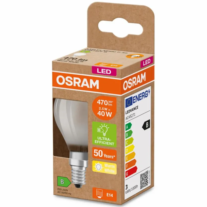 LED-Tropfen E14/2,5 Watt/Energie B