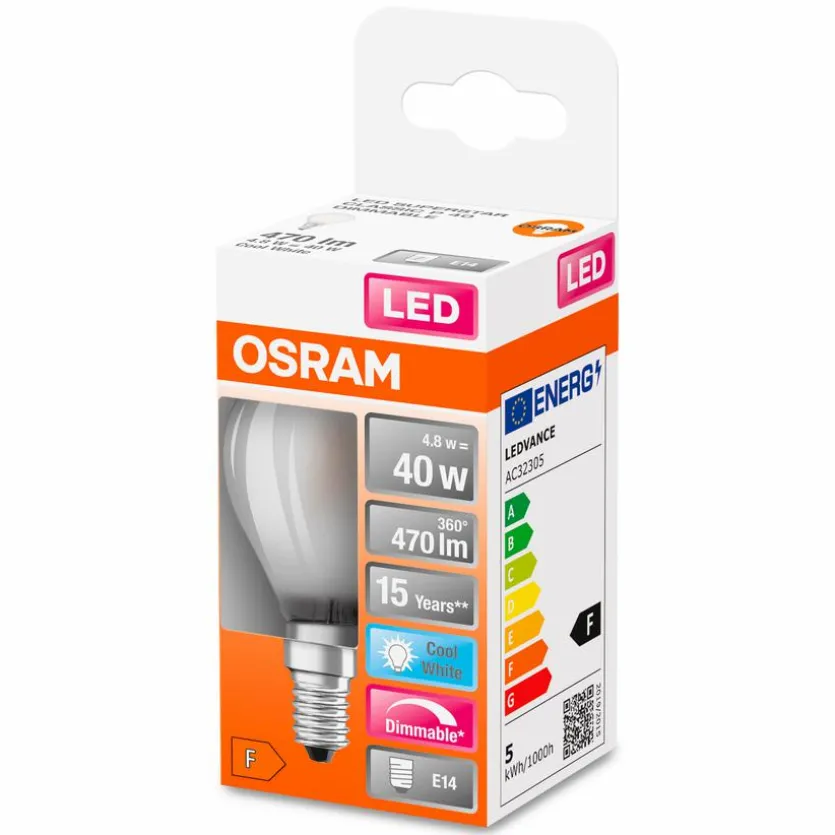 LED-Tropfen matt E14/ 4,8Watt/ Energie F