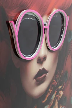 LED-Wandbild 80 x 80 cm Fancy Red Lady