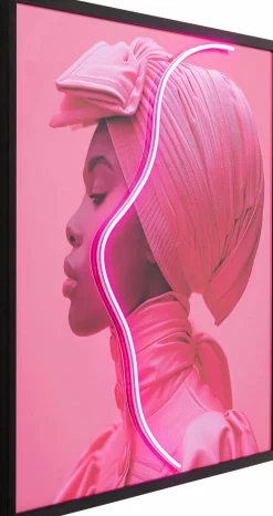 LED-Wandbild 80 x 80 cm Pink Woman