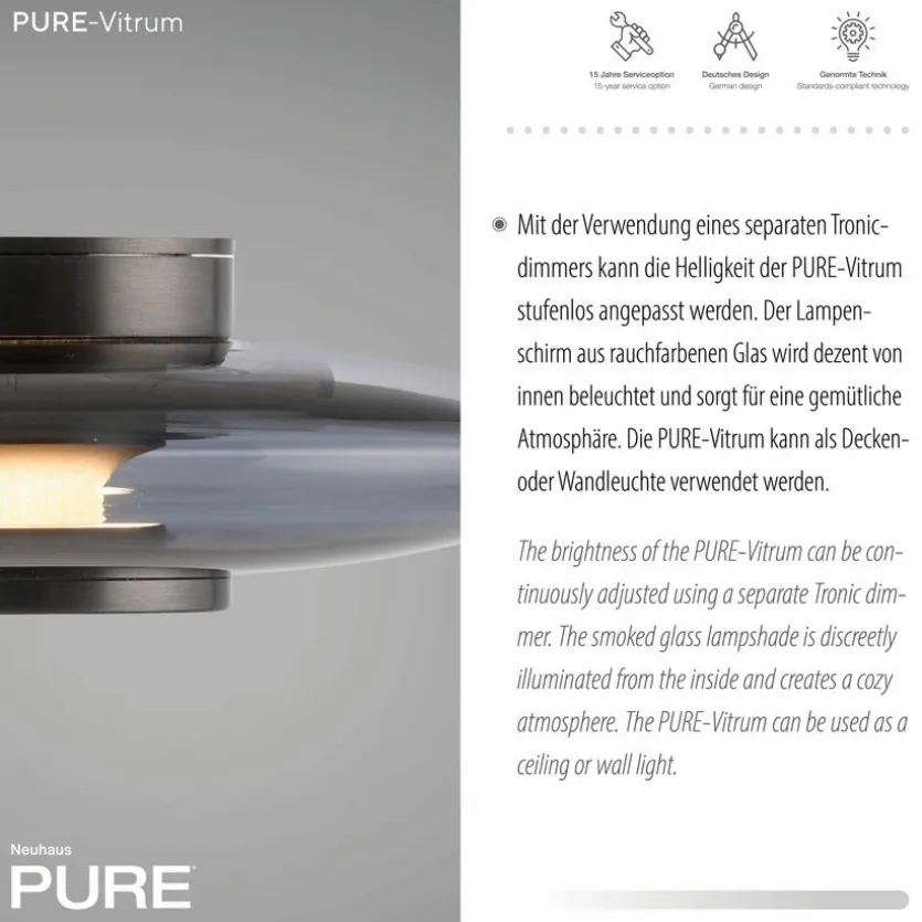 LED-Wandleuchte Pure Vitrum