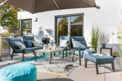Loungemöbel Set Deluxe Alu 5 tlg. blau