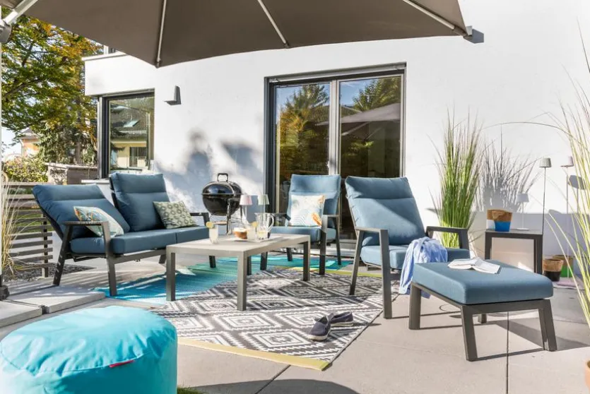 Loungemöbel Set Deluxe Alu 5 tlg. blau