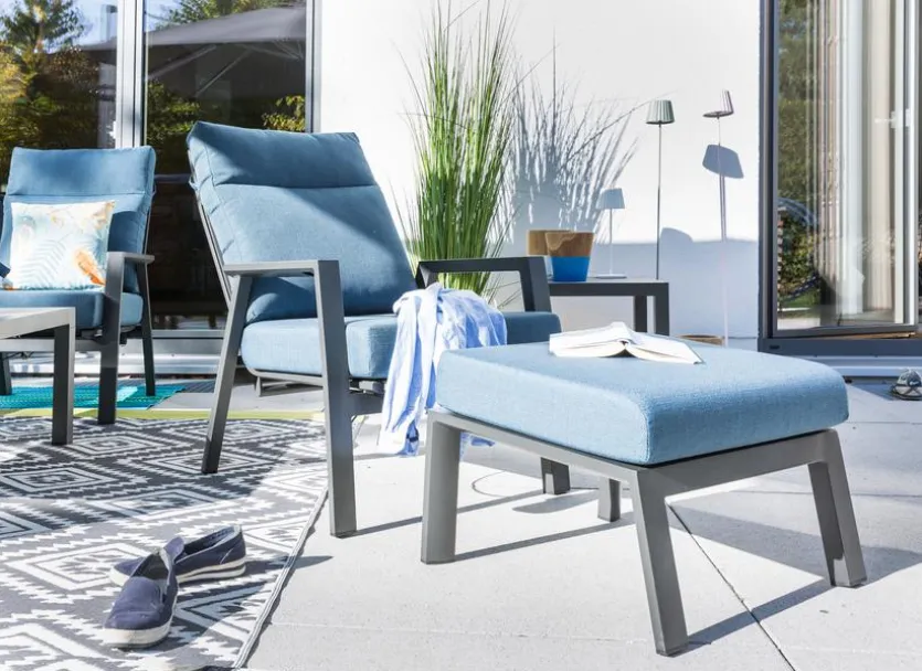 Loungemöbel Set Deluxe Alu 5 tlg. blau