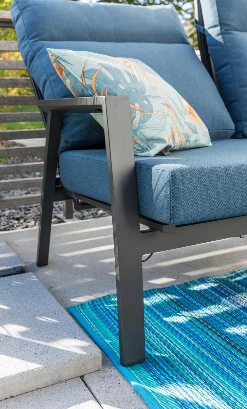 Loungemöbel Set Deluxe Alu 5 tlg. blau