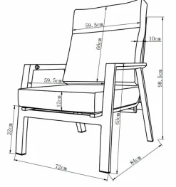 Loungemöbel Set Deluxe Alu 5tlg. hellgrau