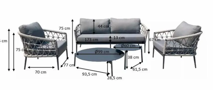 Loungemöbel Set Muses Classic 5tlg.