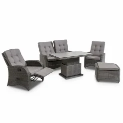 Loungemöbel Set Deluxe Lounge Grau 5 tlg