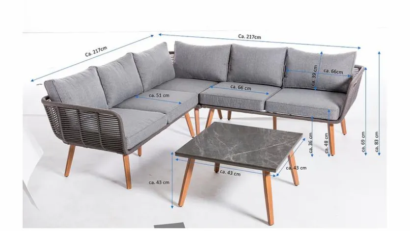 Loungemöbel Set Oakley Lounge 4tlg.